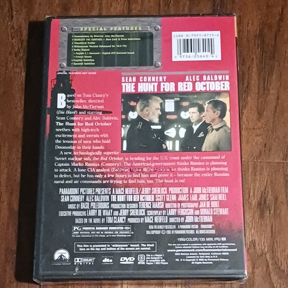 THE HUNT FOR RED OCTOBER on DVD Sean Connery - Picture 2 of 2